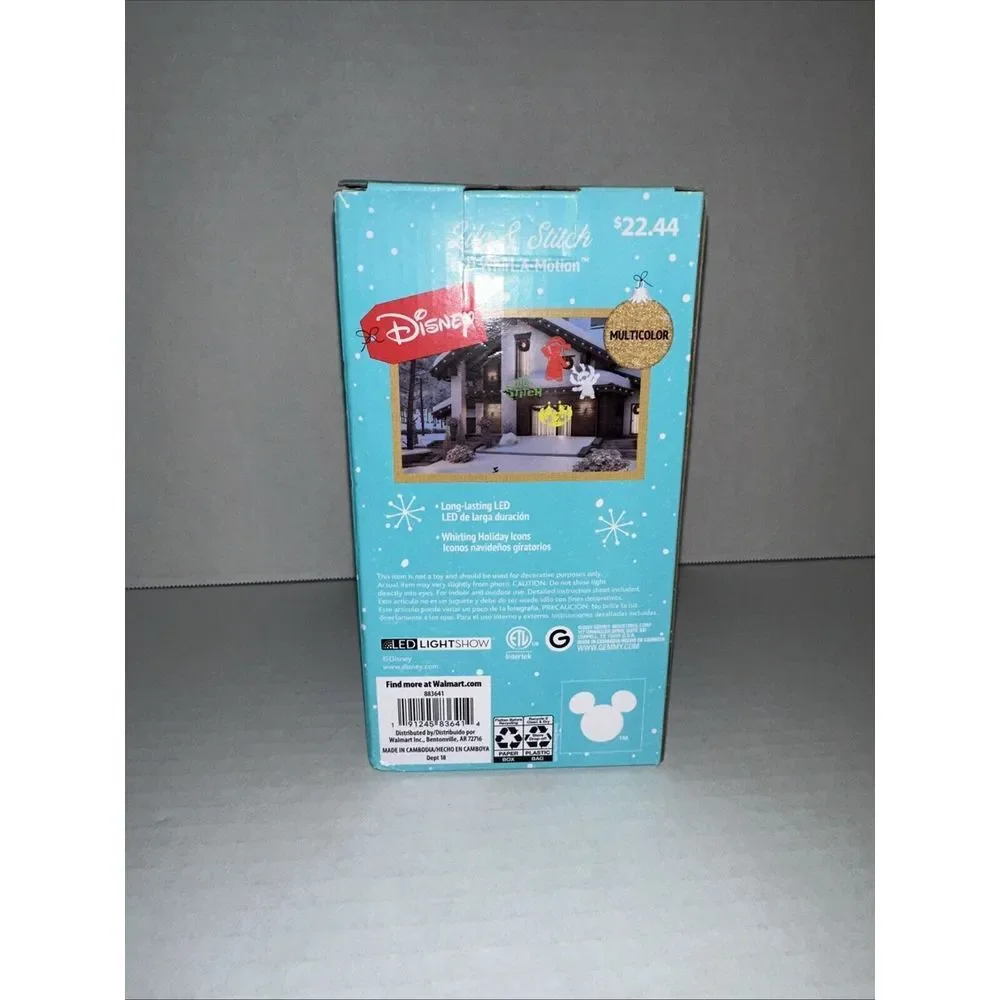 Disney‎ Stitch Christmas Whirl-a-motion LED Light Show Projector